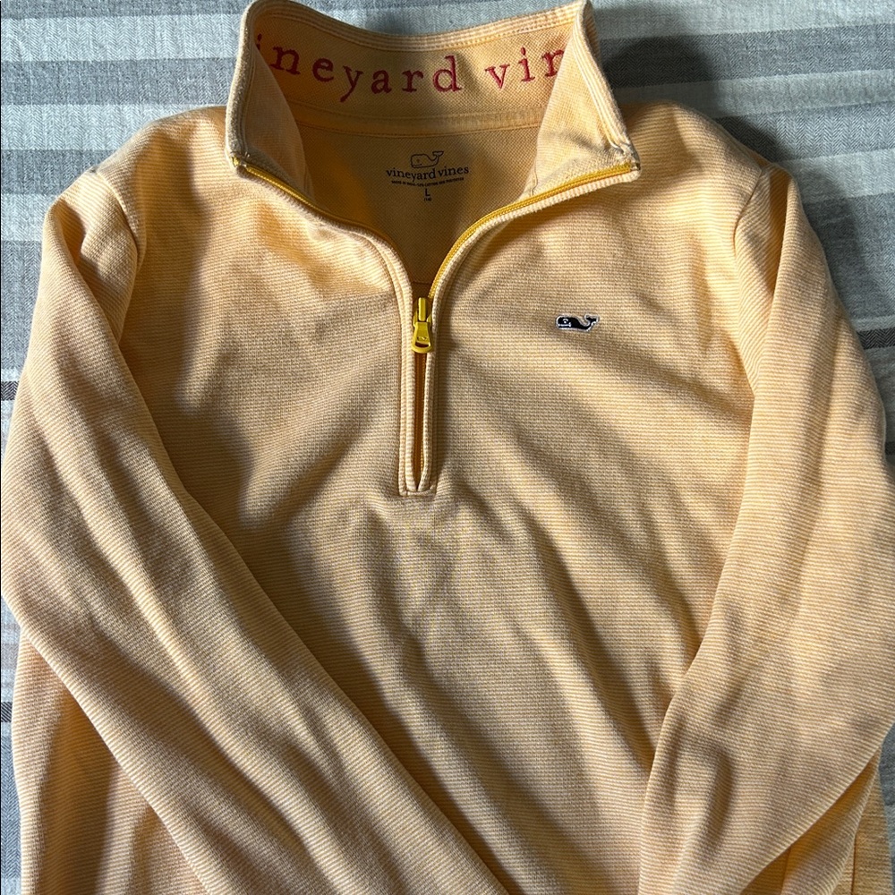 Vineyard Vines melon color Quarter-Zip Pullover Sweater